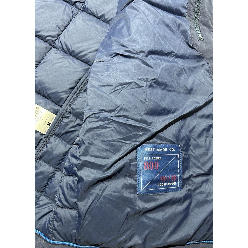 Best Made Co. Puffer Vest Men's Size Large Navy Blue Goose Down 800 Fill Quilted - Picture 8 of 10